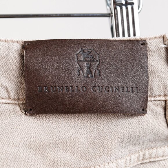 Brunello Cucinelli AW/23 Beige Monili-Beaded Mid-Rise Straight Leg Jeans - Picture 10 of 16